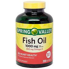 Spring Valley All Natural Fish Oil Heart Health 1000 Mg/300 Mg Omega-3 200 So...