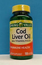 Spring Valley Cod Liver Oil Supplement, 100ct